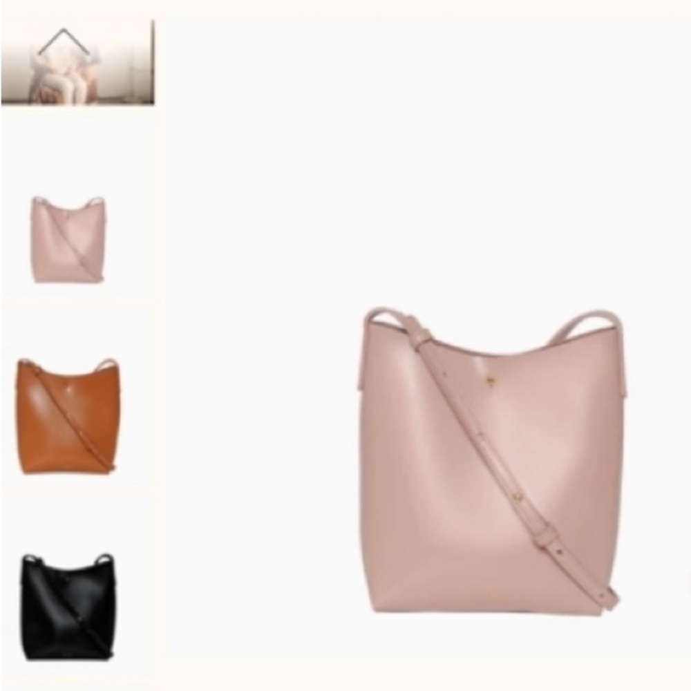 SAMARA muted pink famous shoulder bag dusty rose purse side strap button close